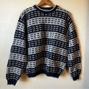 Vintage Susquehanna Trail Outfitters Navy Combo Knit Sweater